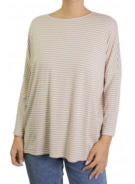 maglia a righe con scollo a barca 